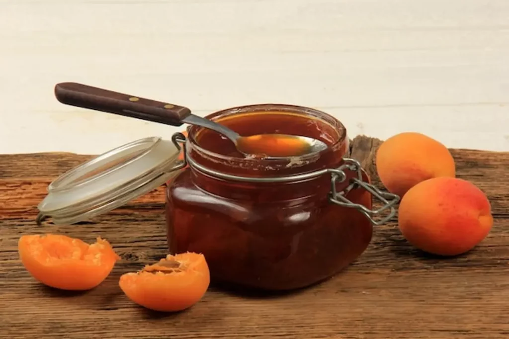 confiture pêches vigne pot artisanal