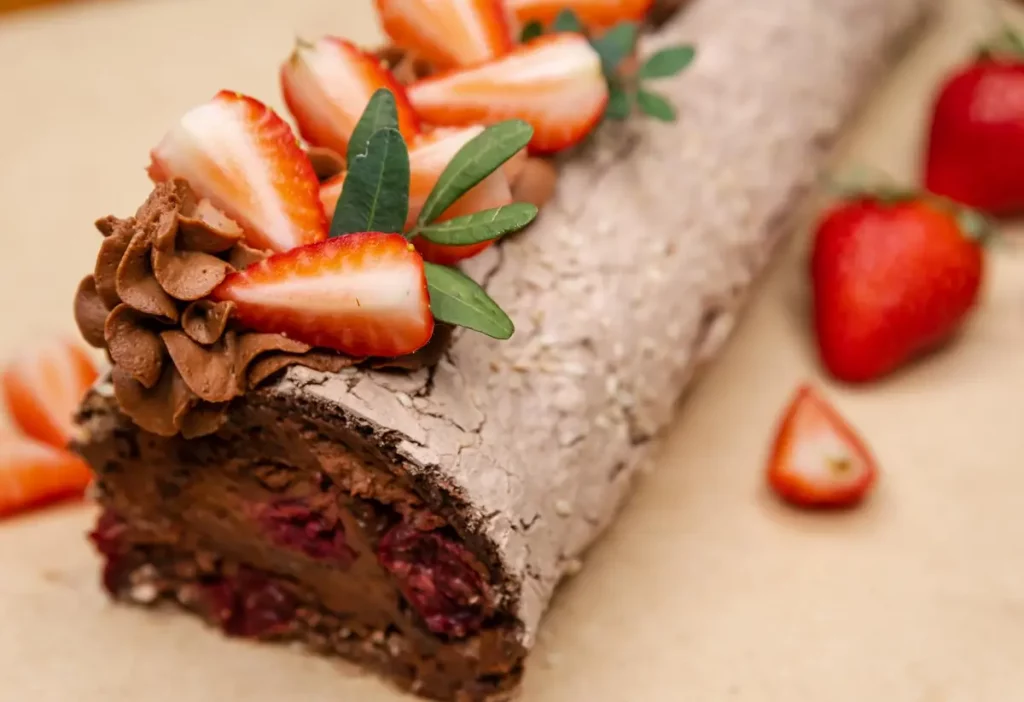 bûche Pierre Hermé Nérée chocolat corail