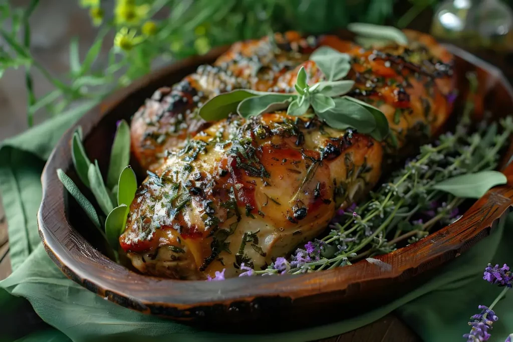 suprême pintade poêle doré, peau croustillante, herbes beurre