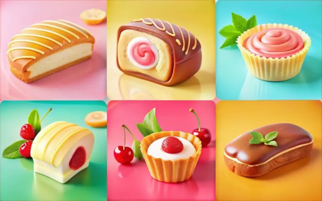 Colorful Assorted Pastries and Sweets for Culinary Projects