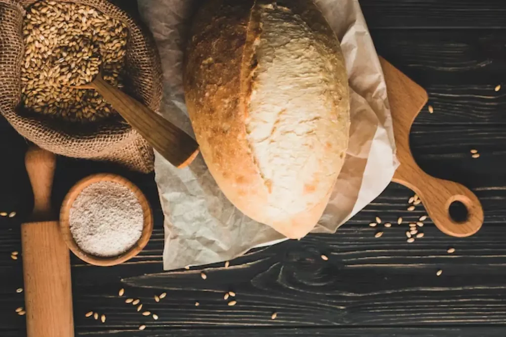 Crispy golden loaf and grains
