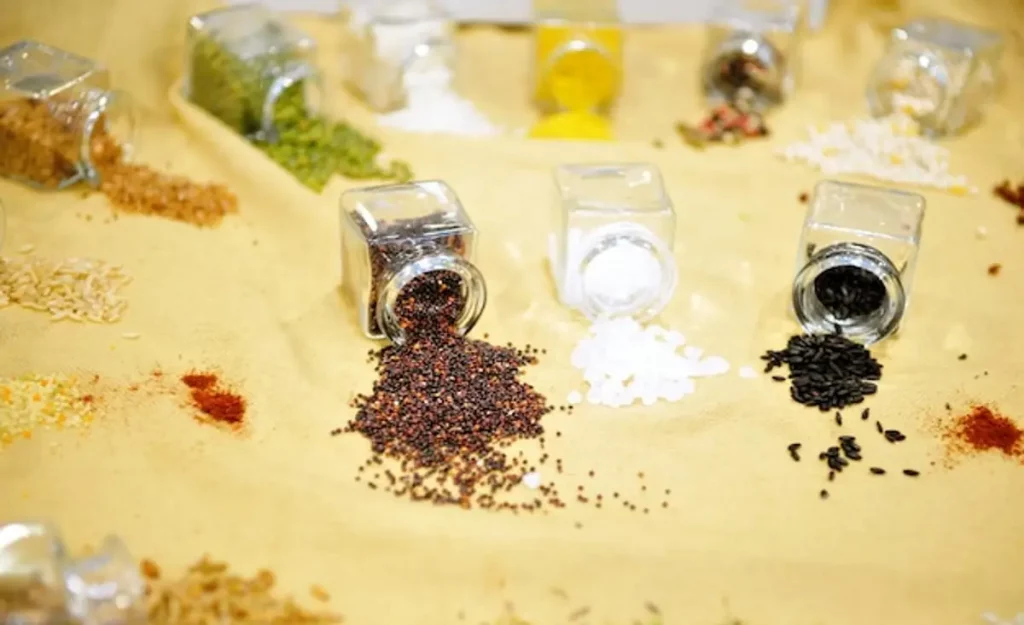 épices vrac poivres exotiques herbes