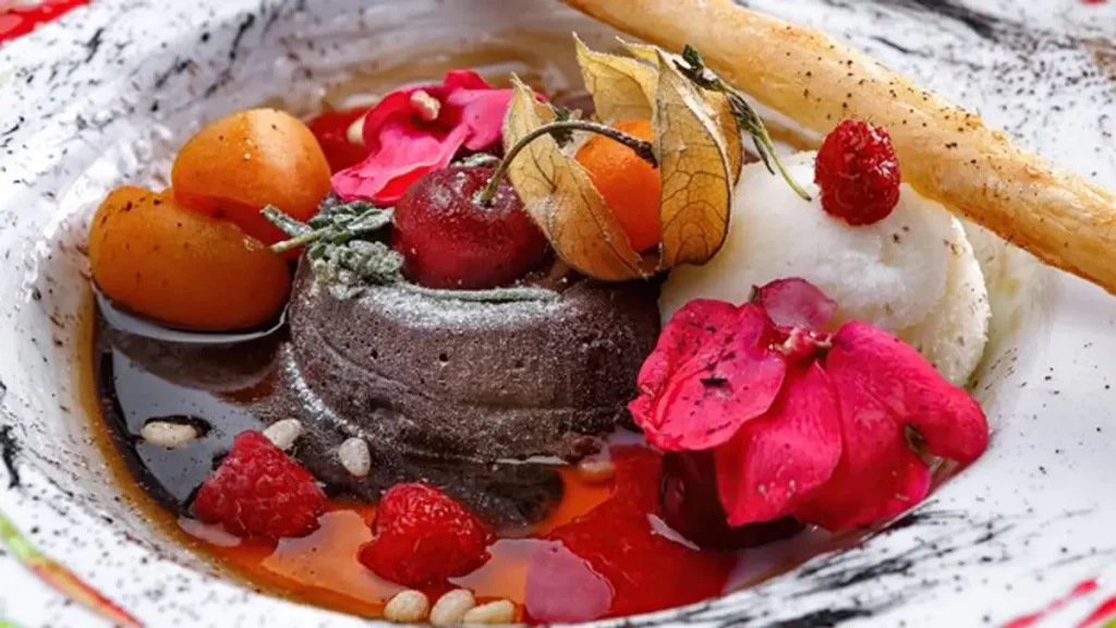 dessert chocolat moelleux fruits