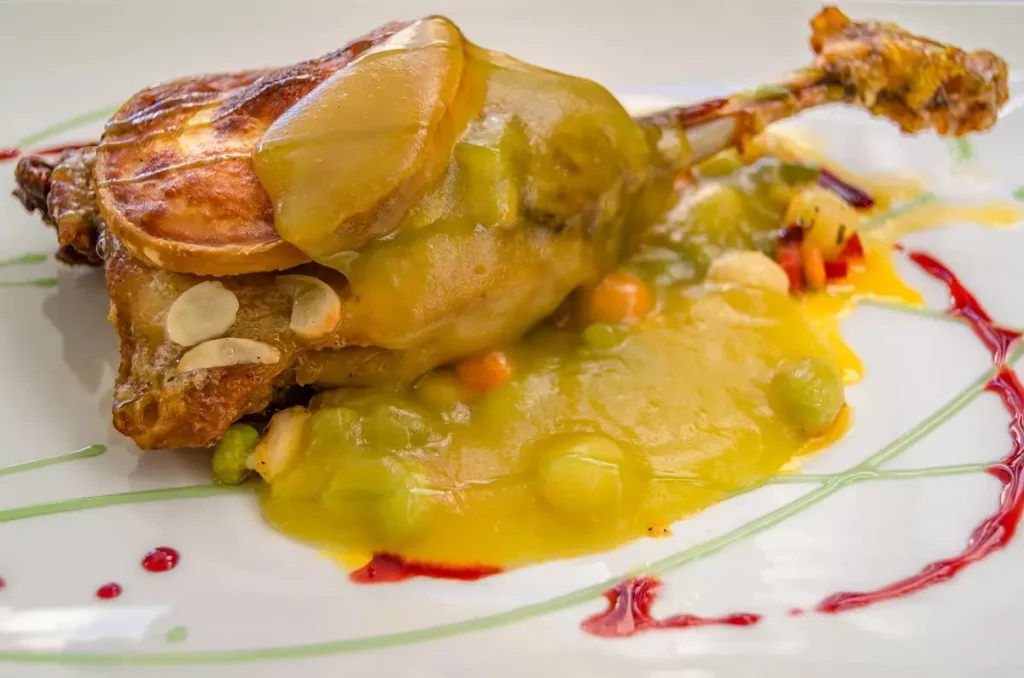 canard rôti orange sauce four