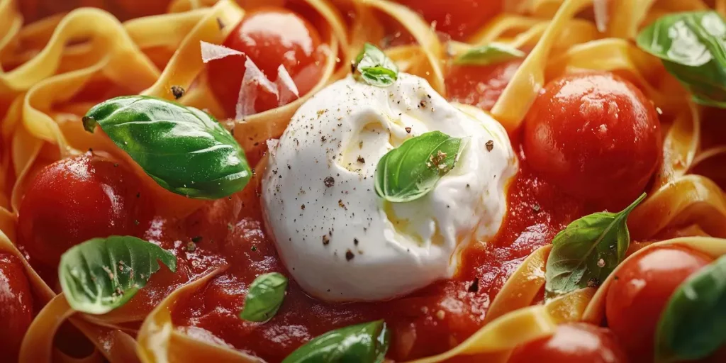 pasta burrata tomato
